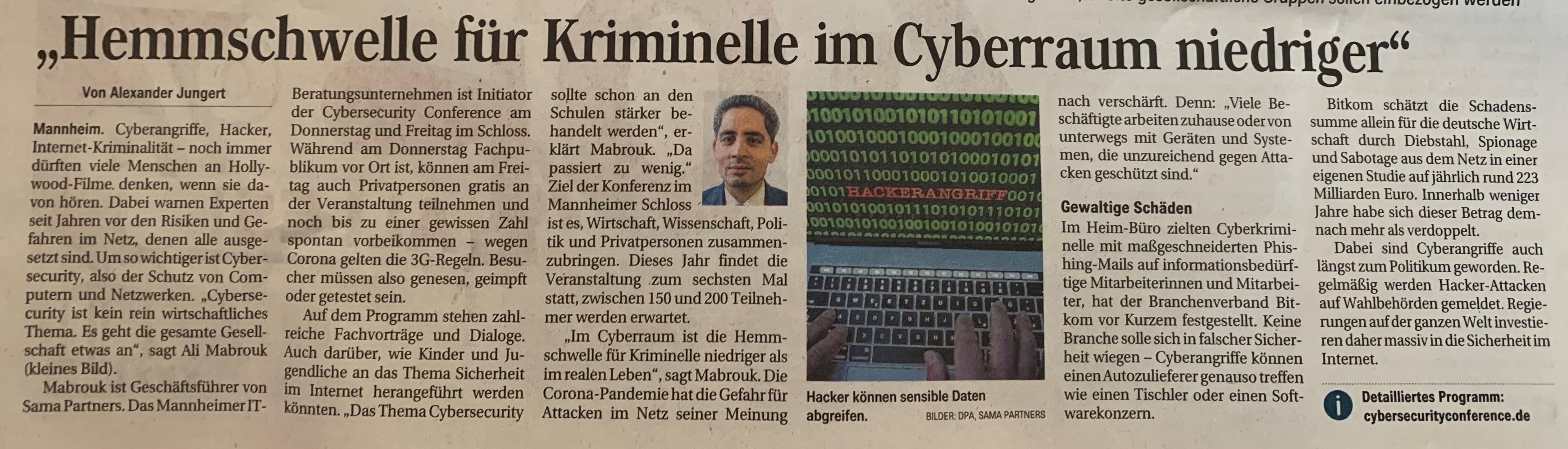 Artikel "Hemmschwelle für Kriminelle im Cyberraum geringer"